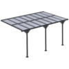 Outdoor Patio Gazebo Pergola, Aluminum Post, 4.35x3m Mounted on the Wall Roof
