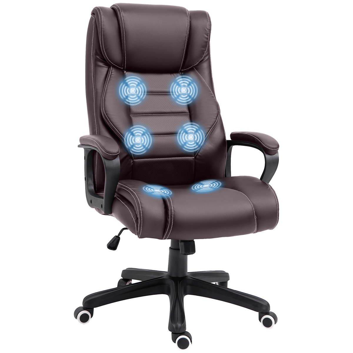 High Back 6 Points Vibration Massage Executive Office Chair, Brown Vinsetto High Back 6 Points Vibration Massage Executive Office Chair, Brown Vinsetto