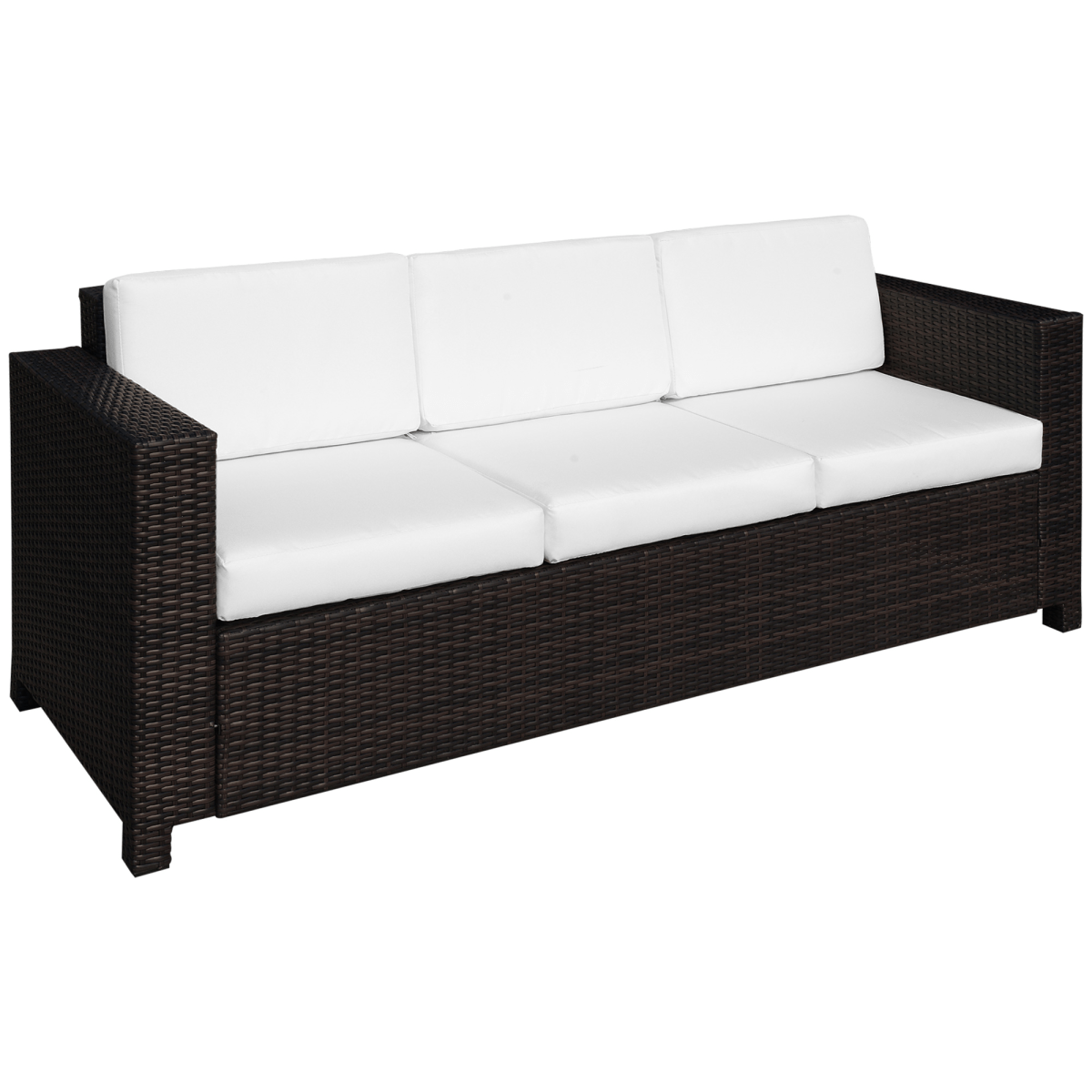 3 Seater Rattan Sofa Brown Wicker Weave Metal Frame Chair Outdoor Furniture 3 Seater Rattan Sofa Brown Wicker Weave Metal Frame Chair Outdoor Furniture