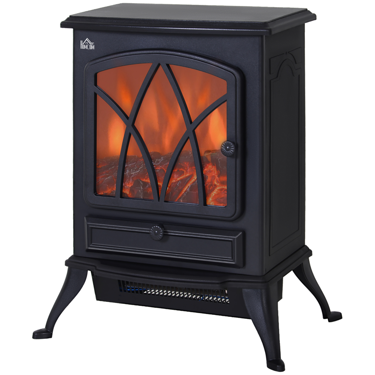 1850W Flame Effect Freestanding Electric Fireplace Stove – Black 1850W Flame Effect Freestanding Electric Fireplace Stove – Black