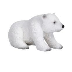 Polar Bear Cub Sitting Toy – Realistic Arctic Animal Figure