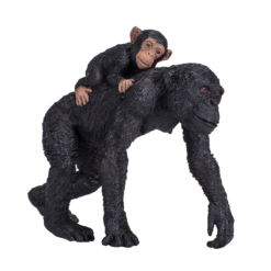 Chimpanzee and Baby Toy – Realistic Wildlife Figurine