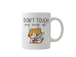 Don't Touch My Mug Cat Graphic Ceramic Mug 320ml – White
