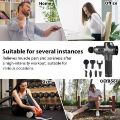 Alternative view of DYZI Handheld Massage Gun with 6 Heads – 30-Speed Percussion Massager