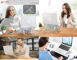 Alternative view of DYZI Laptop Stand-Ventilated Aluminium Laptop Holder for Macbook,Notebook,iPad-Adjustable Lightweight Cooling Stand compatible with Dell XPS,HP,Samsung,Lenovo, 10-15.6" Laptop or Tablet