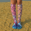 Mermaid Tail Print Women Girl Knee High Boot Socks - Image 7