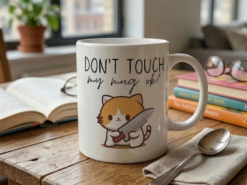 Alternative view of Don't Touch My Mug Cat Graphic Ceramic Mug 320ml – White