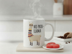 Alternative view of No Prob Llama Quote Ceramic Mug 320ml – White