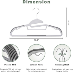Alternative view of Belofay 50 Pack White Plastic Coat Hangers Non Slip Heavy Duty Adult Clothes