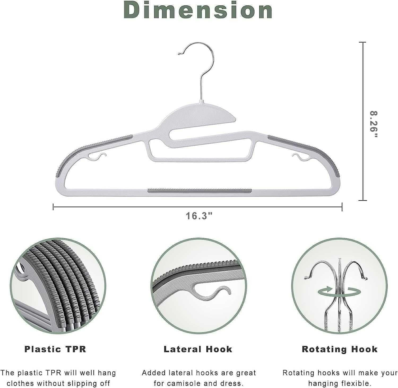 Belofay 50 Pack White Plastic Coat Hangers Non Slip Heavy Duty Adult Clothes Belofay 50 Pack White Plastic Coat Hangers Non Slip Heavy Duty Adult Clothes - Image 2