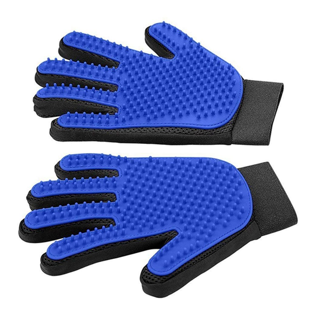Cat And Dog Grooming Gloves 1 Pair - Blue Cat And Dog Grooming Gloves 1 Pair - Blue - Image 2