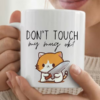 Dont Touch My Mug Ok Cat With Knife Graphic Ceramic Coffee Mug 320ml White - Image 3