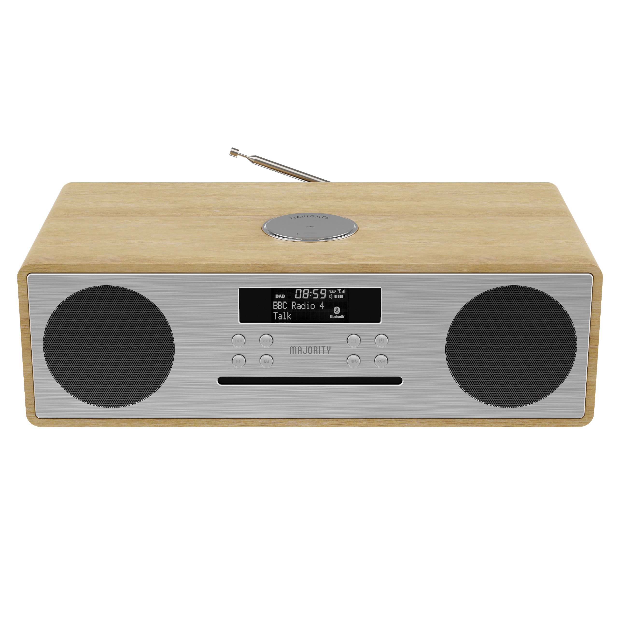 Wooden Music System with CD Player, DAB Radio, Bluetooth, USB & AUX Wooden Music System with CD Player, DAB Radio, Bluetooth, USB & AUX - Image 2
