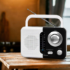 Soundz SZ412 AM/FM Bluetooth Radio with USB Port And SD Card Slot, Black/White - Image 4