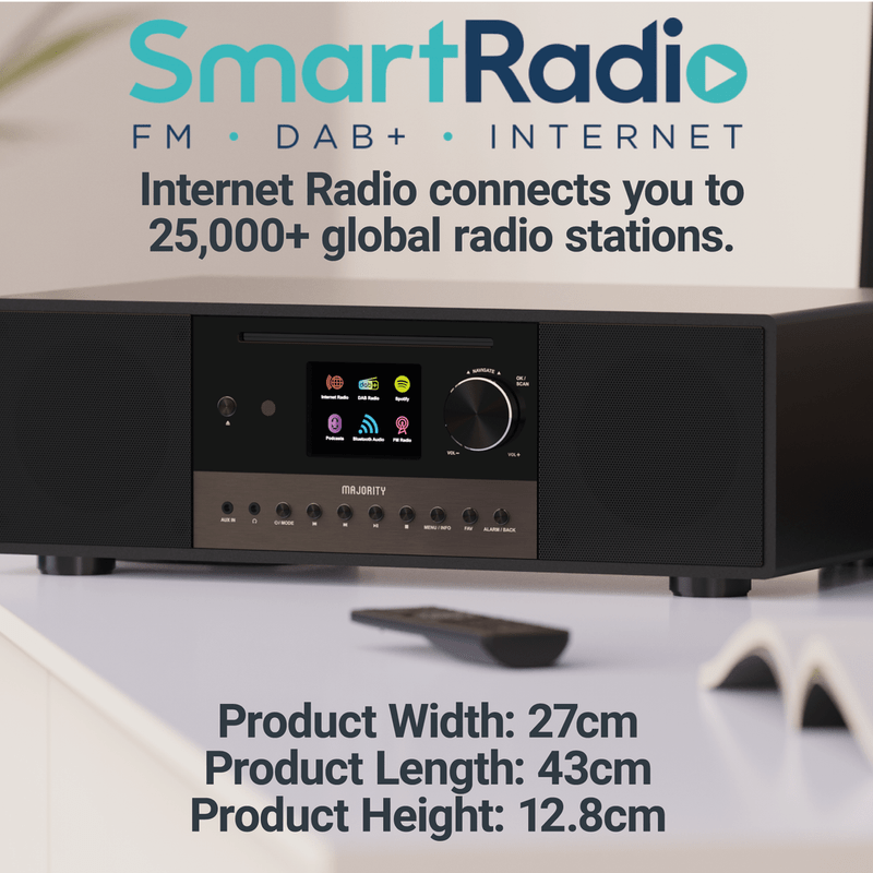 Black All-in-One Music System – Internet Radio, DAB+, FM, Bluetooth & CD Player Black All-in-One Music System – Internet Radio, DAB+, FM, Bluetooth & CD Player - Image 3