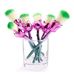Alternative view of Beauty and the Beast - Inspired Rose Makeup Brushes with Glossy Handles
