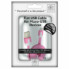 GVC 1 Metre Strong Tangle Free Flat Micro USB Cable for Sync & Charge, Hot Pink - Image 2