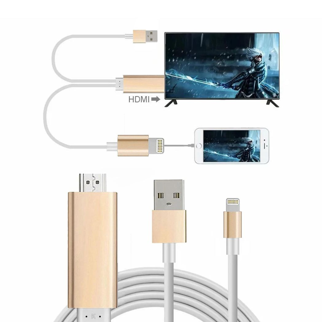 Aquarius Full HD Support HDMI Connector Cable for Phone/Pad Gold Aquarius Full HD Support HDMI Connector Cable for Phone/Pad Gold - Image 5