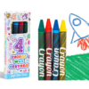 Henbrandt Safe and Non-Toxic 4 Mini Assorted Colours Children's Wax Crayons - Image 2