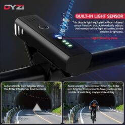 Alternative view of DYZI USB Rechargeable Front & Rear Bike Light Set – 4 Modes