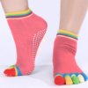 Non Slip Skid Pilates Yoga Socks Anti-Slip Full Toe with Grips Cotton[Pink] - Image 6