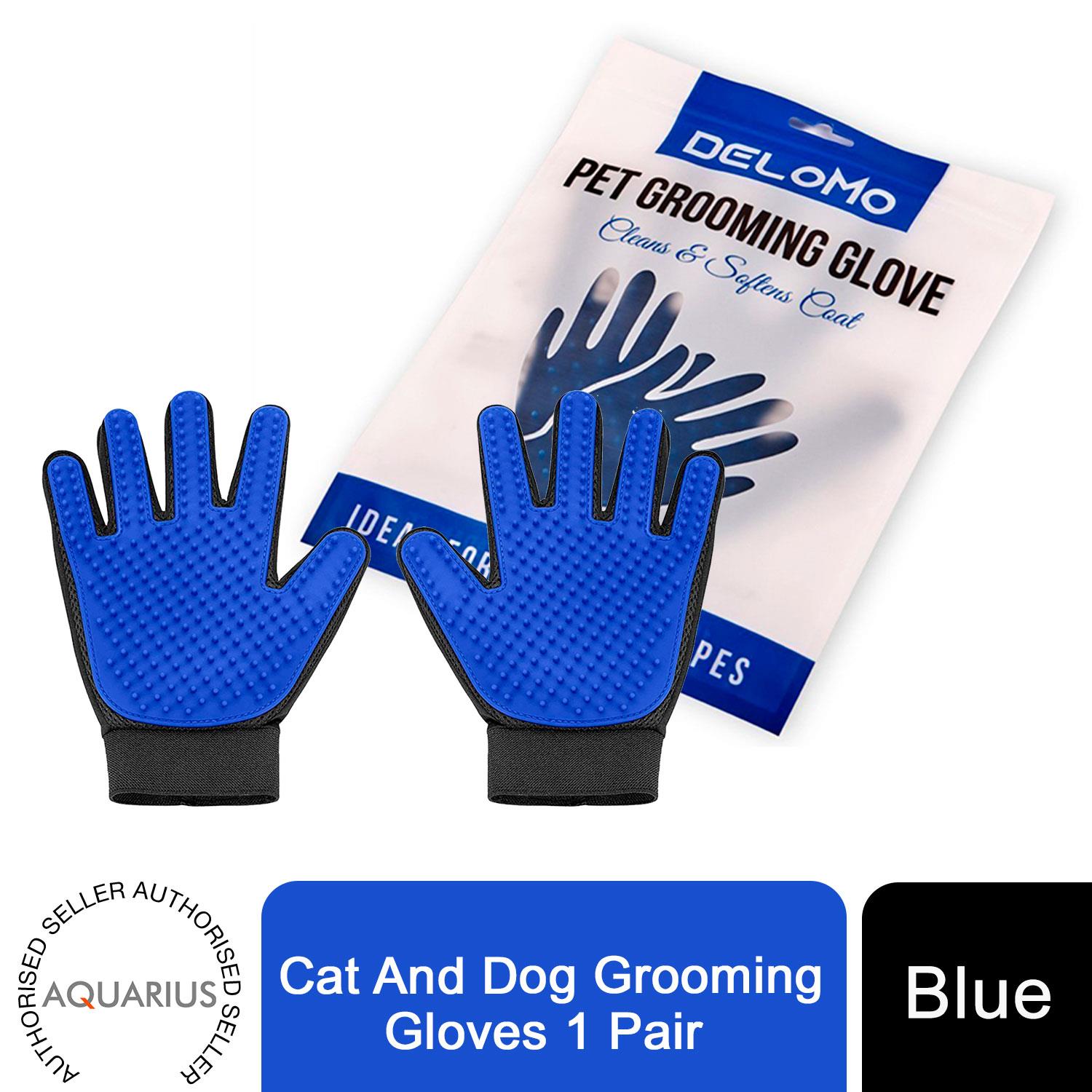 Cat And Dog Grooming Gloves 1 Pair - Blue Cat And Dog Grooming Gloves 1 Pair - Blue