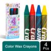 Henbrandt Safe and Non-Toxic 4 Mini Assorted Colours Children's Wax Crayons