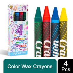 Safe and Non - Toxic 4 Mini Assorted Colours Children's Wax Crayons