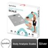 Gymcline Body Analysis Scale w/ BMI Report & Daily Calorie Intake Guide, Silver