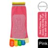 Non Slip Skid Pilates Yoga Socks Anti-Slip Full Toe with Grips Cotton[Pink]