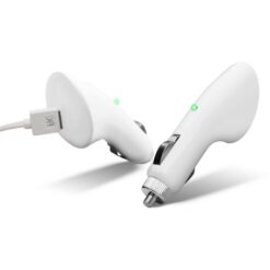 USB Car Charger 1000mA - White