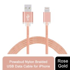 Nylon Braided USB Data Cable - Rose Gold