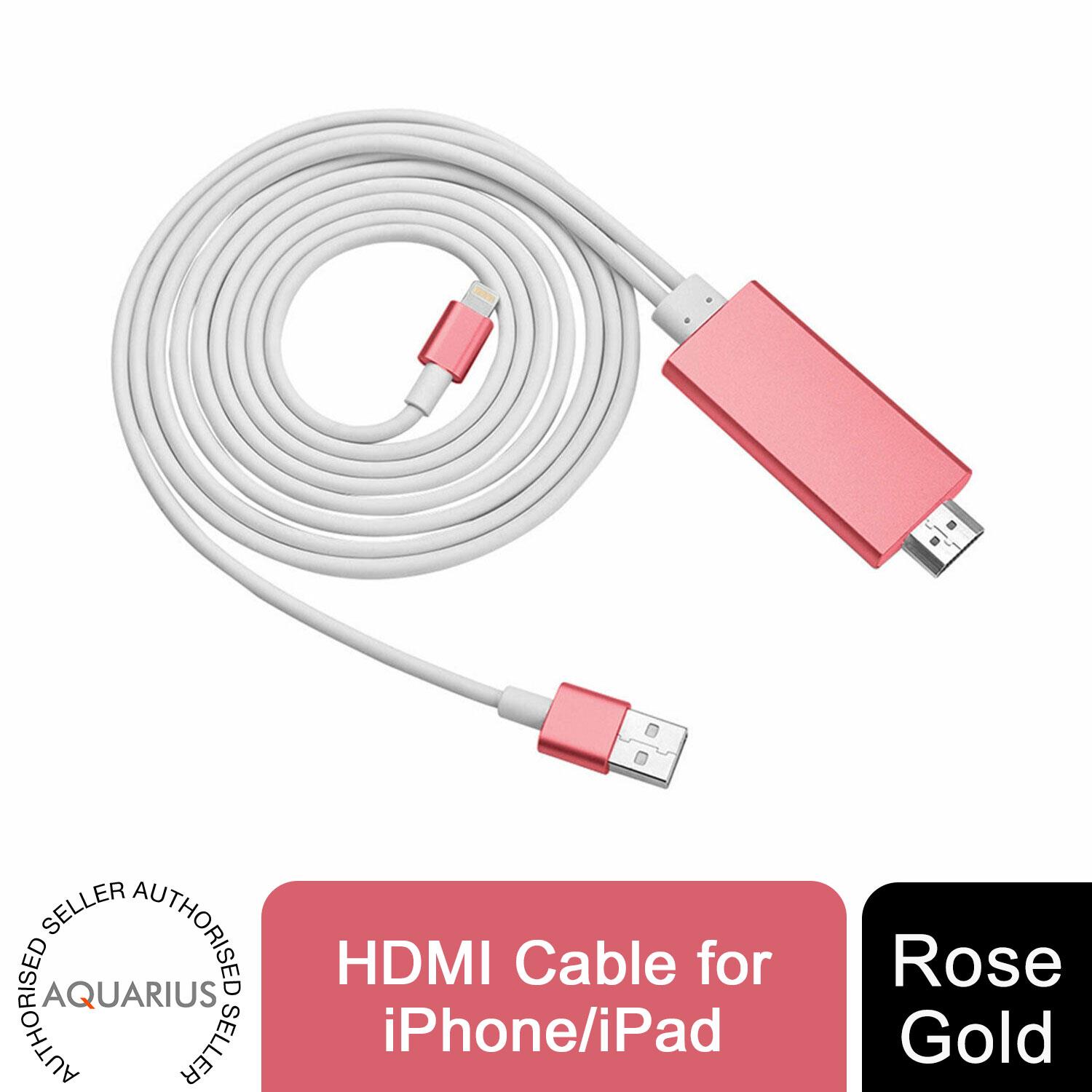 Aquarius Full HD Support HDMI Connector Cable for Phone/Pad Rose Gold Aquarius Full HD Support HDMI Connector Cable for Phone/Pad Rose Gold