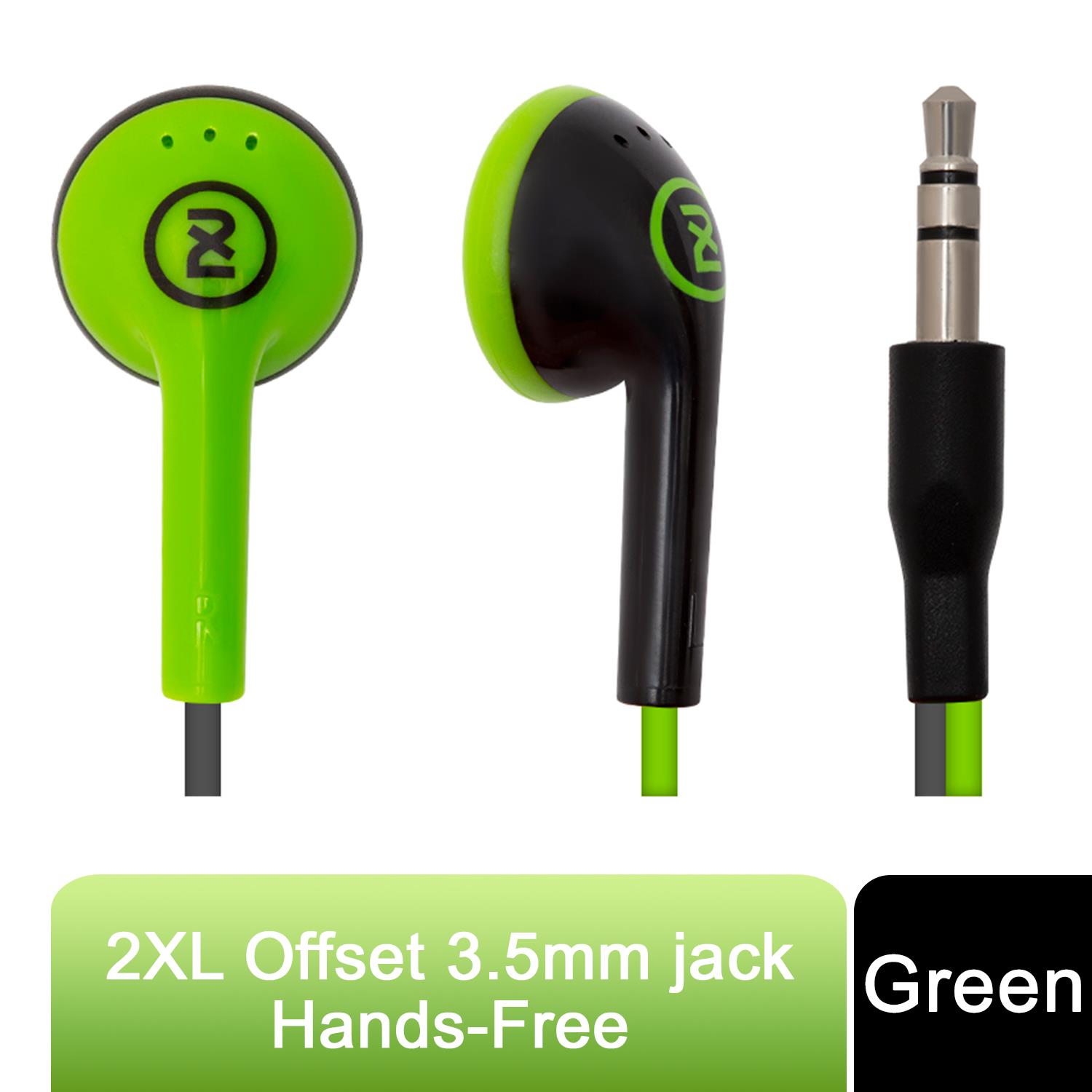 2XL Offset 3.5mm jack In-Ear Headphone Hands-Free, Green 2XL Offset 3.5mm jack In-Ear Headphone Hands-Free, Green