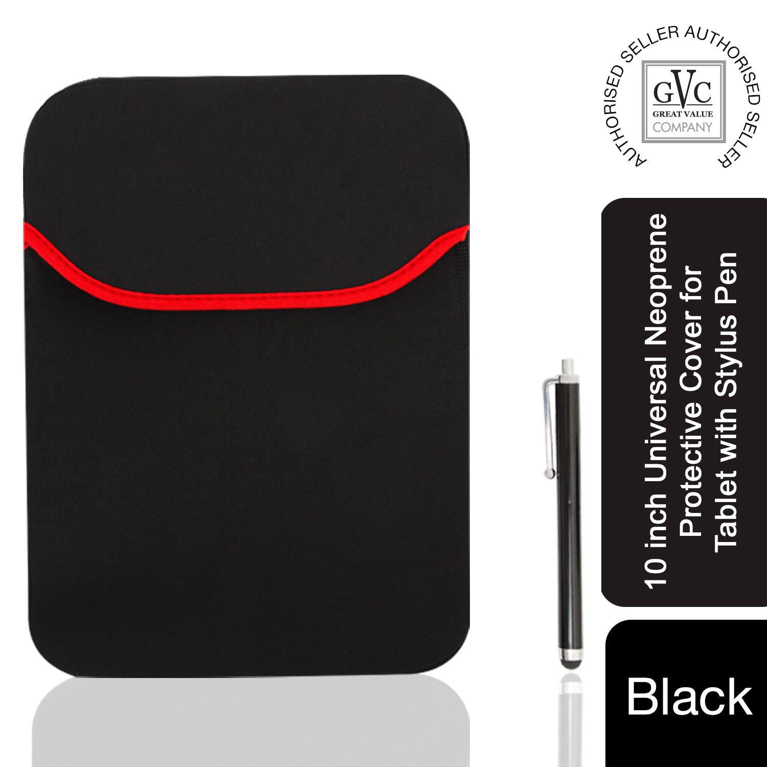 GVC 10 inch Universal Black Neoprene Protective Cover for Tablet with Stylus Pen GVC 10 inch Universal Black Neoprene Protective Cover for Tablet with Stylus Pen