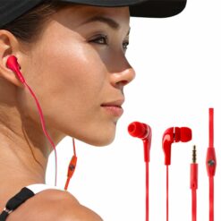 Alternative view of Sounds XS20 Music on the Move Earbuds with Slim Microphone with Mic, Red