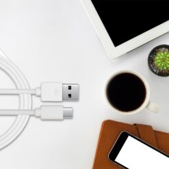 Alternative view of GVC USB to Type C Data Cable for Syncing & Charging, 1 Metre - White