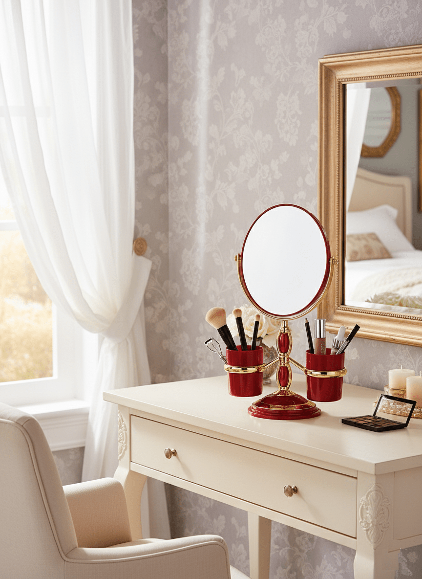 Make-Up Mirror with Holders Make-Up Mirror with Holders - Image 2
