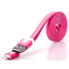GVC 1 Metre Strong Tangle Free Flat Micro USB Cable for Sync & Charge, Hot Pink - Image 5