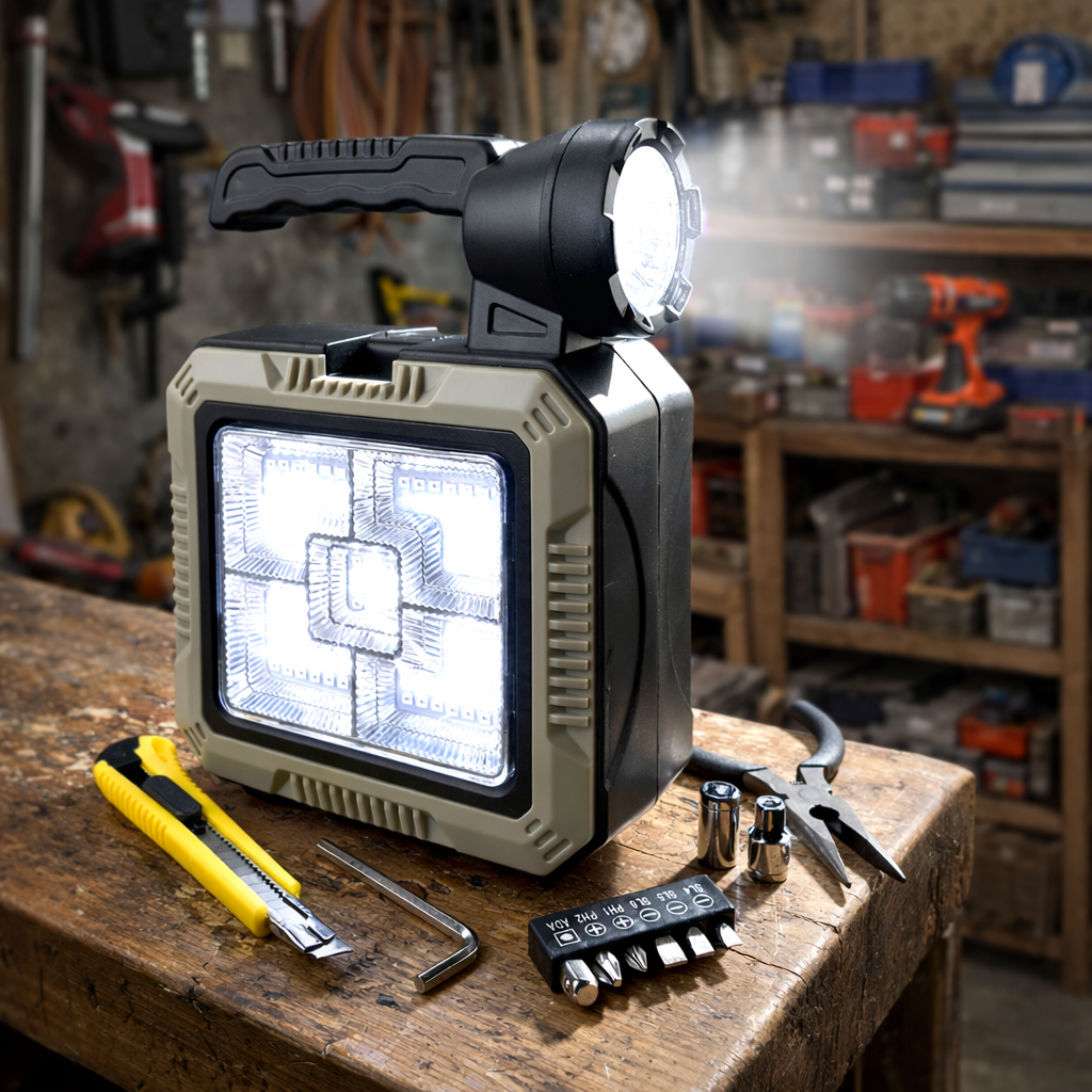 Powerful Floodlight Torch and Essential Tools Powerful Floodlight Torch and Essential Tools