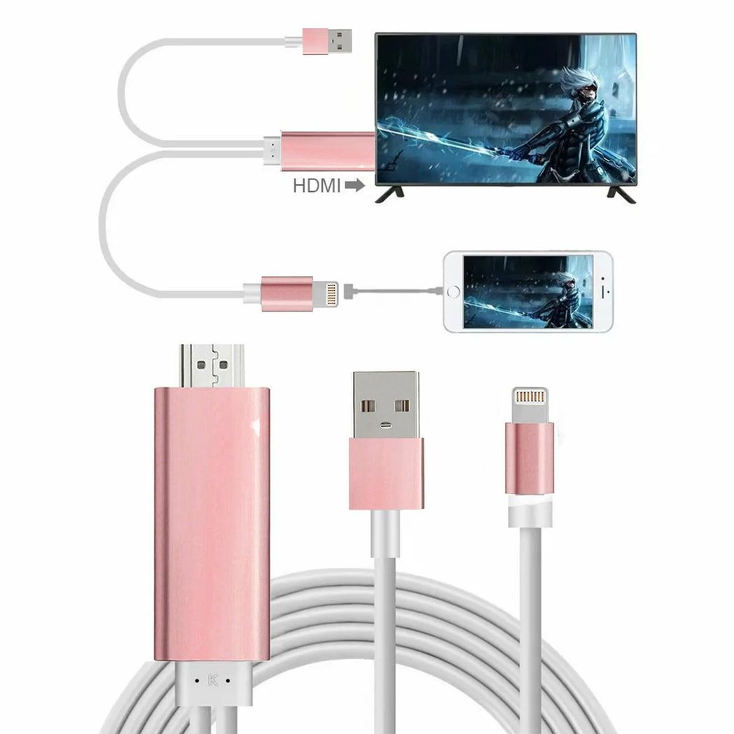 Aquarius Full HD Support HDMI Connector Cable for Phone/Pad Rose Gold Aquarius Full HD Support HDMI Connector Cable for Phone/Pad Rose Gold - Image 2