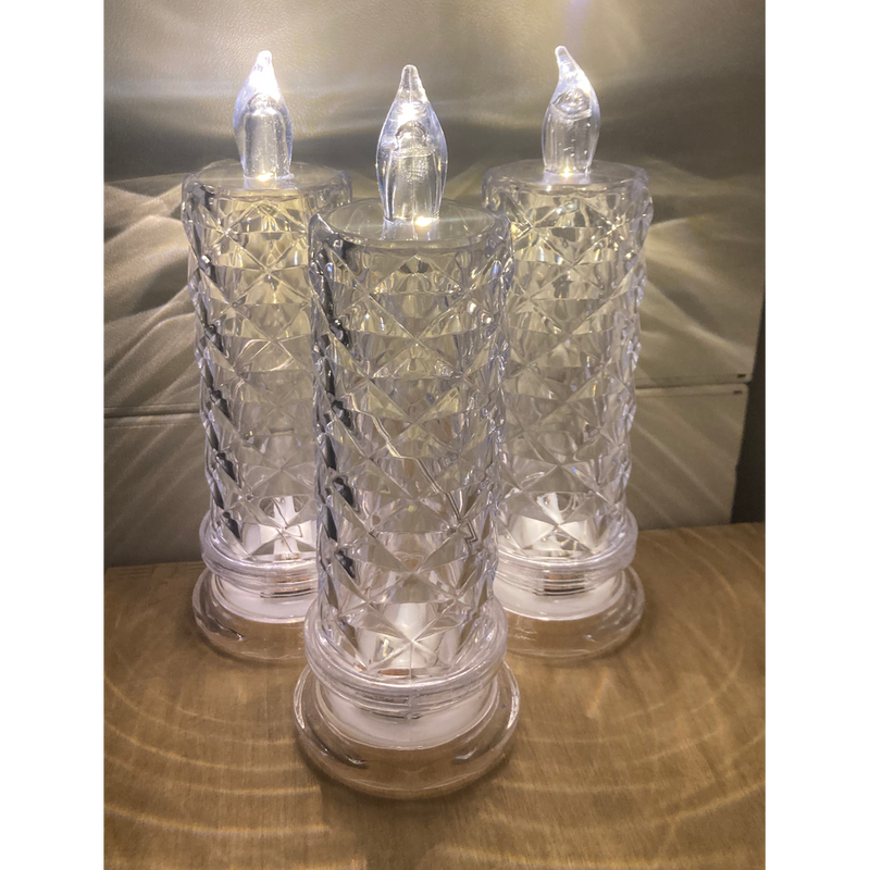 Clear LED Candle with Reflection ? Set of 3 Clear LED Candle with Reflection ? Set of 3 - Image 2