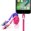 GVC 1 Metre Strong Tangle Free Flat Micro USB Cable for Sync & Charge, Hot Pink - Image 4