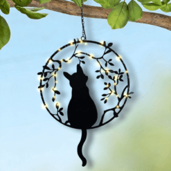 Alternative view of Hanging Solar Cat (24cm chain)