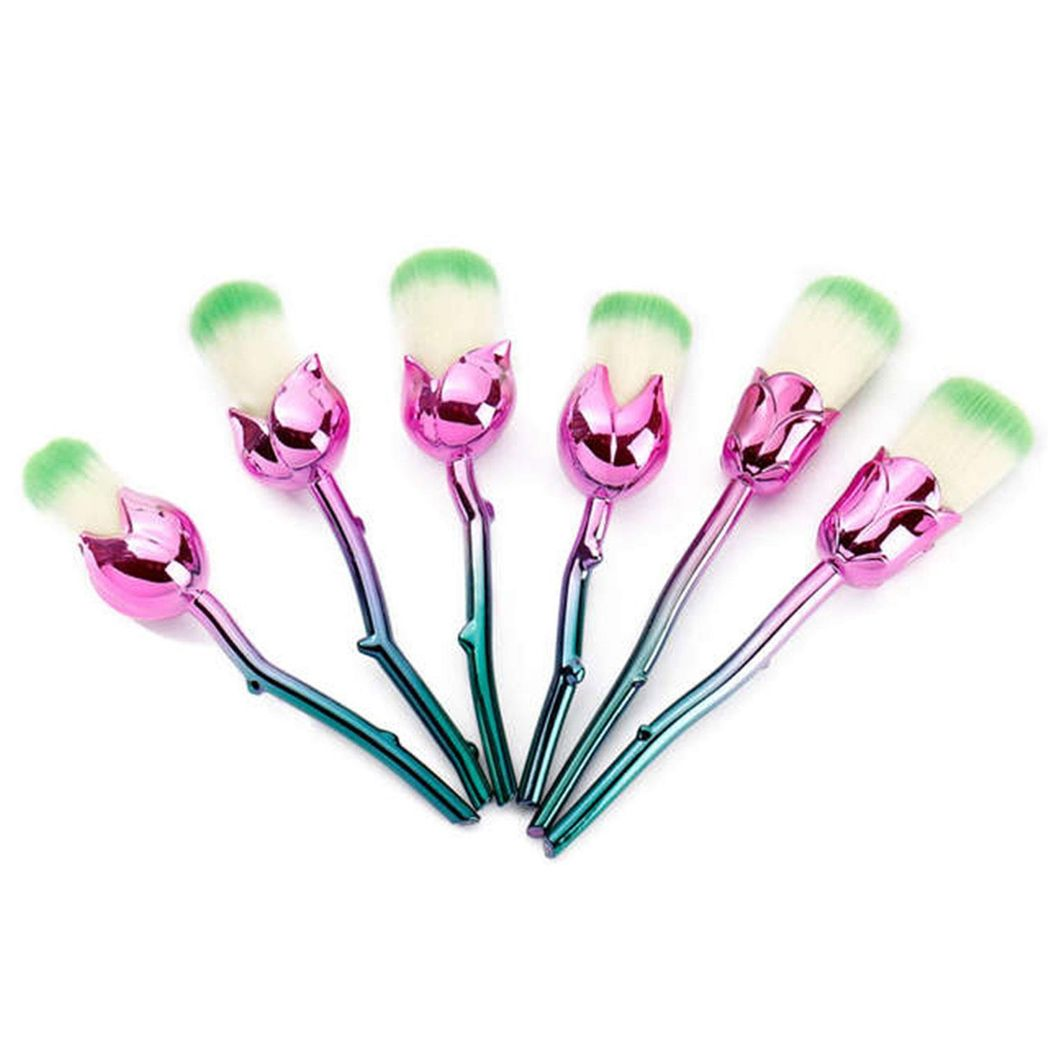Beauty and the Beast-Inspired Rose Makeup Brushes with Glossy Handles Beauty and the Beast-Inspired Rose Makeup Brushes with Glossy Handles - Image 3