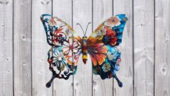 Botanical Print Metal Butterfly Wall Art