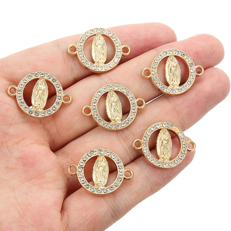 10pcs/lot Gold Color Rhinestone Buddha Connector Pendant Charms DIY Bracelet Necklace For Jewelry Making Accessories 10pcs/lot Gold Color Rhinestone Buddha Connector Pendant Charms DIY Bracelet Necklace For Jewelry Making Accessories - Image 2