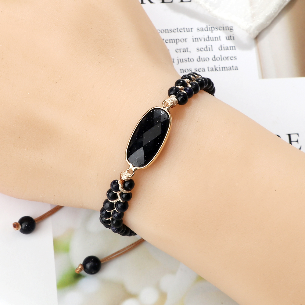 Natural Blue Sandstone Tibetan Buddha Bracelets 4mm Natural Stone Charm Pendant Bracelet & Bangle Fashion Women Men Jewelry Gift Natural Blue Sandstone Tibetan Buddha Bracelets 4mm Natural Stone Charm Pendant Bracelet & Bangle Fashion Women Men Jewelry Gift - Image 2