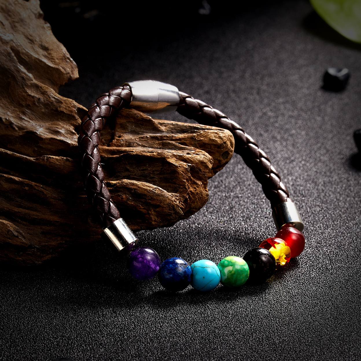 7 Chakra Stone Bracelets for Women Men Buddha Bless Healing Balance Beads Reiki Buddha Prayer Leather Rope Bracelet Jewelry Gift 7 Chakra Stone Bracelets for Women Men Buddha Bless Healing Balance Beads Reiki Buddha Prayer Leather Rope Bracelet Jewelry Gift - Image 2