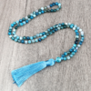 Natural 6mm Striped Agates Stone Necklace Prayer Buddha 108 Mala Beads Blue Tassel Bohemian Necklaces for Men Women Yoga Jewelry Natural 6mm Striped Agates Stone Necklace Prayer Buddha 108 Mala Beads Blue Tassel Bohemian Necklaces for Men Women Yoga Jewelry - Image 2